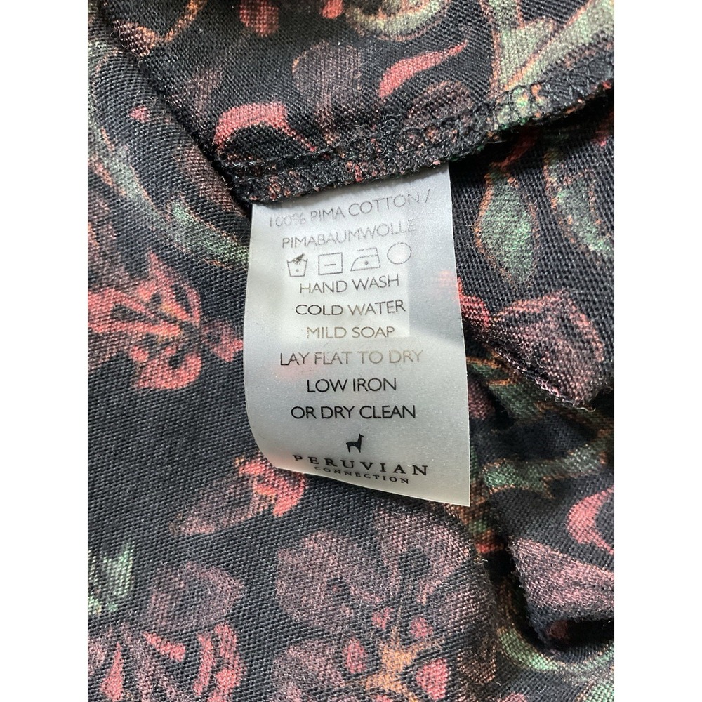 Peruvian Connection Dress Starflower 3/4 Sleeve Cotton Floral Size XS - Picture 9 of 9
